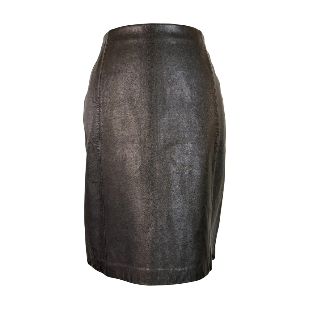 90s Retro Express Black Leather Skirt M Matrixcore Biker Chic Rocker Grunge Alt